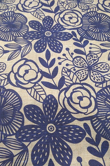 Tissu décoratif PIPO FLEUR BLEUE