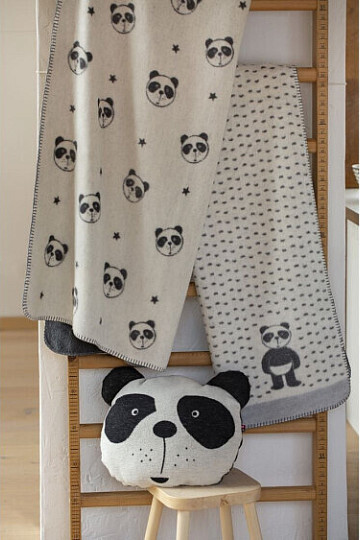 Couverture enfant PANDA 2212/60 ivoire 75x100