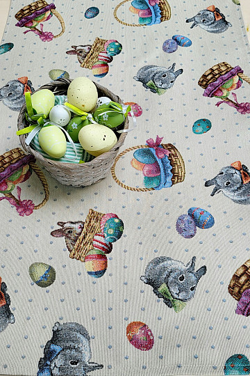 Nappe tapisserie, écharpe LAPIN DE PÂQUES