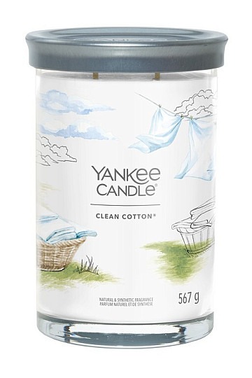 bougie YANKEE CANDLE parfum CLEAN COTTON TUMBER LARGE 2 MECHES