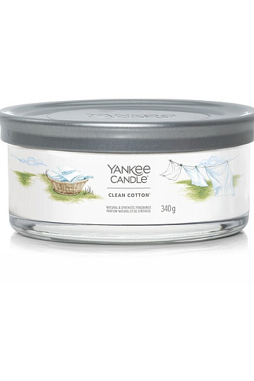 bougie YANKEE CANDLE parfum CLEAN COTTON TUMBER MEDIUM 5 MECHES