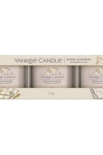 bougie YANKEE CANDLE parfum WARM CASHMERE SET de 3 pièces