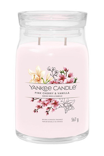bougie YANKEE CANDLE parfum ROSE CERISE &amp; VANILLE GRAND VERRE 2 mèches