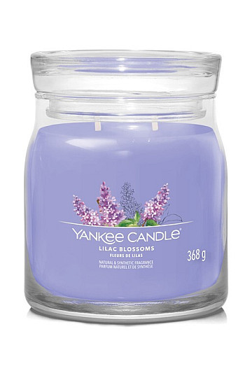 bougie YANKEE CANDLE parfum LILAC BLOSSOMS GLASS MEDIUM 2 mèches