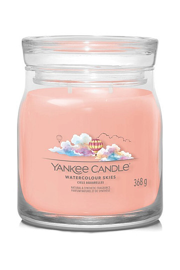 bougie YANKEE CANDLE parfum WATERCOLOR SKIES GLASS MEDIUM 2 mèches