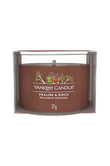 bougie YANKEE CANDLE parfum PRALINE &amp; BOULEAU EN VERRE 37g
