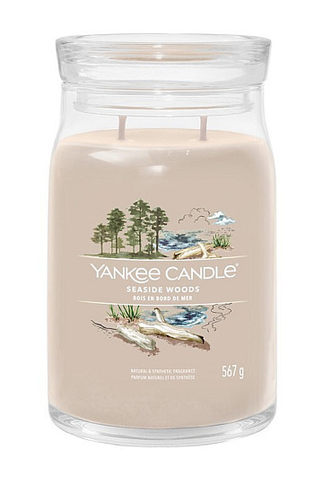 bougie YANKEE CANDLE parfum SEASIDE WOODS GLASS LARGE 2 mèches