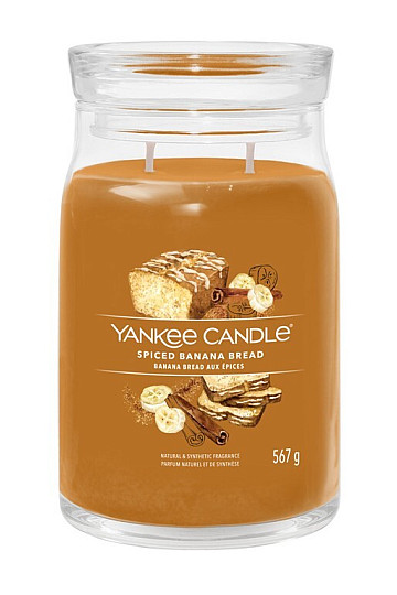 bougie YANKEE CANDLE parfum SPICED BANANA BREAD GRAND VERRE 2 mèches