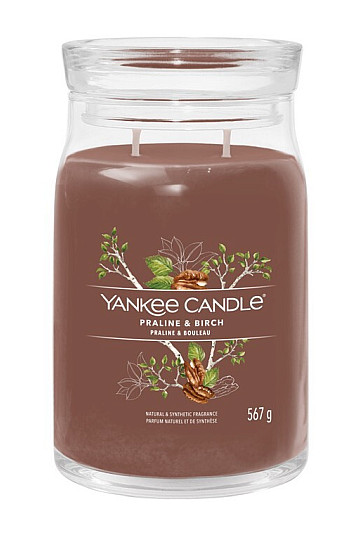 bougie YANKEE CANDLE parfum PRALINE et VERRE DE BOULEAU GRAND 2 mèches