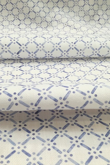 Tissu déco Grid bleu