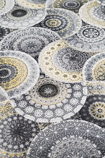 Tissu déco MANDALA gris