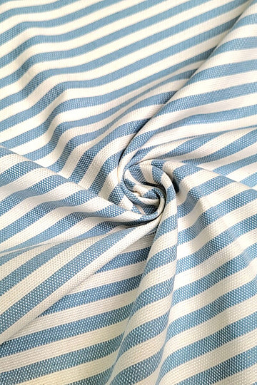 Tissu déco LEO CELESTE rayure bleue