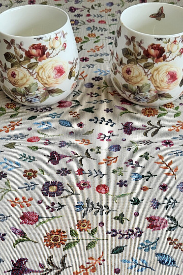 Nappe et foulard tapisserie JARDIN