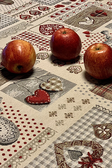 Nappe et foulard tapisserie COEUR DE NATURE II