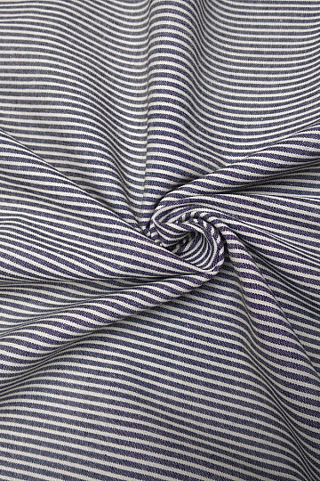 Tissu coton DARK GREY STRIPE/écru