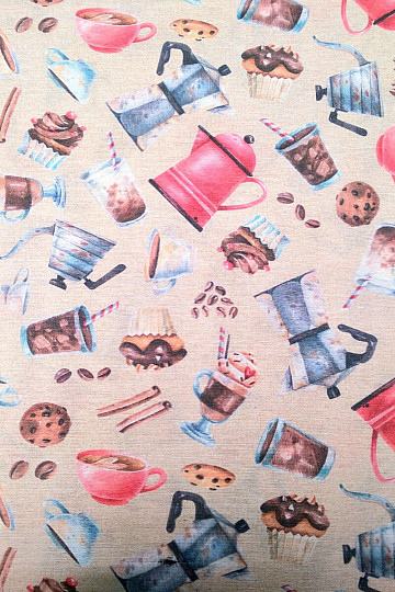 Tissu décoratif CAFÉ
