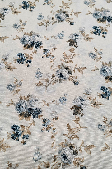 Tissu décoratif BLEU ROSE ALISA