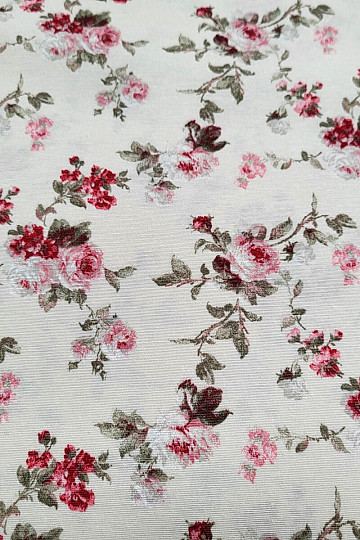 Tissu décoratif ROSE ROUGE ALISA