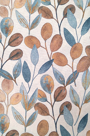 Tissu décoratif FEUILLES HOJAS MODRÝ