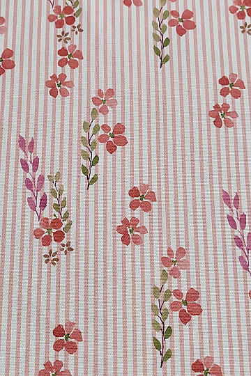 Tissu décoratif AVIGNON RAYURE ROSE