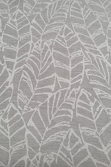 Tissu décoratif MALVIA feuilles GRIS
