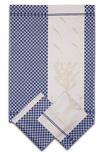 Serviettes LAVANDE CUBE BLEU 3 pièces