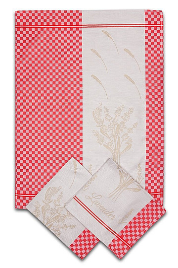 Serviettes LAVANDE CUBE ROUGE 3 pièces