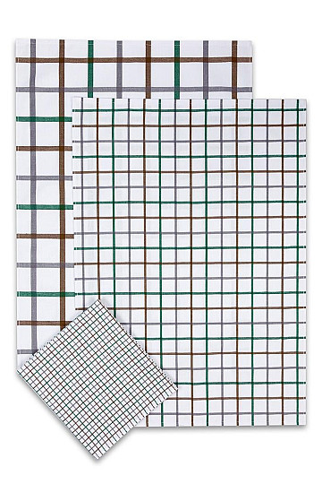 Torchons jacquard MIX CHECK VERT