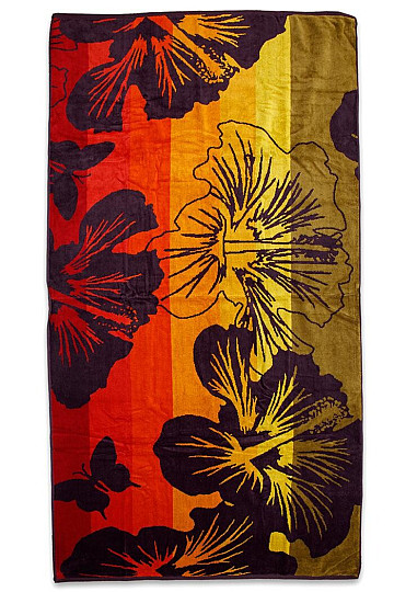 Serviette de plage luxe GRANDES FLEURS