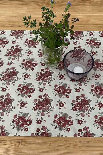 Nappe et châle TOSCANA VALERY FLEUR BORDO