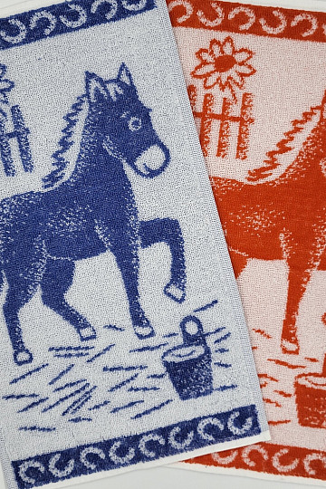 Serviette enfant CHEVAL - mélange de couleurs