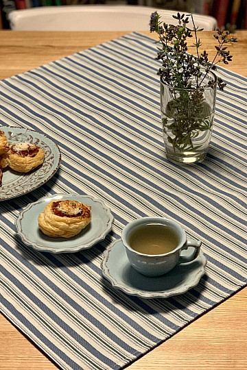 Nappe et écharpe TOSCANA VALERY MULTI STRIPE bleu