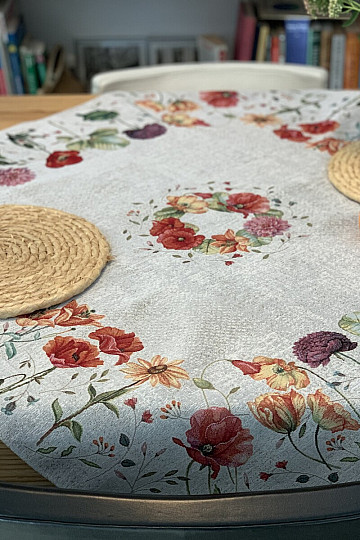 Nappe tapisserie et châle FLEURS DES PRÉS