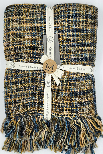 Plaid luxe YARA WOLF BROWN bleu
