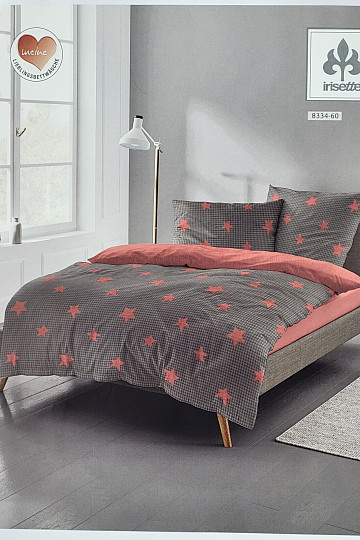 Literie de luxe en flanelle IRISETTE 8334-60 DUBLIN étoiles rouges