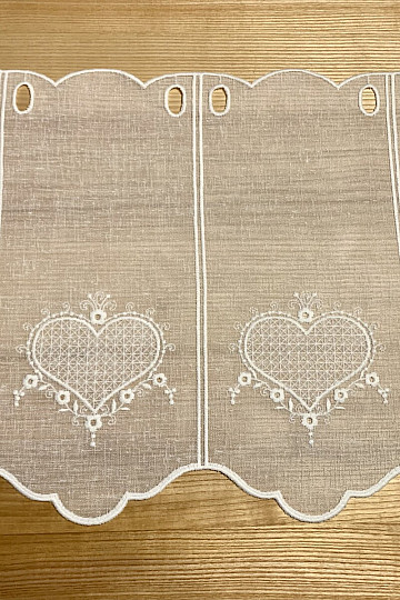 Rideau brodé luxueux GERSTER HEART 11807 crème