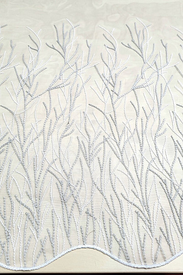 Rideau brodé de luxe GERSTER 11804/0840 beige blanc