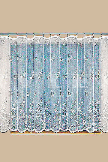 Rideau jacquard A3466 CLIPING FLEURS blanc