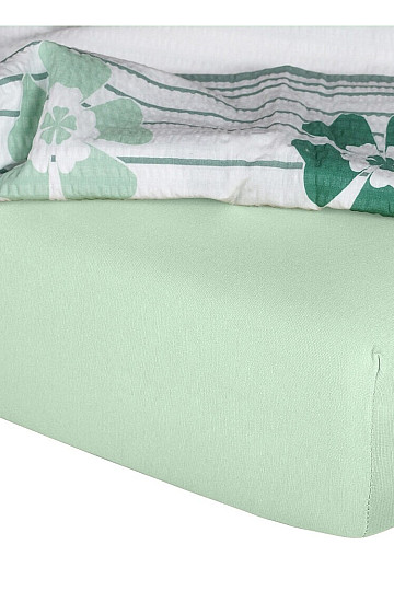 Drap de lit en jersey couleur MENTOL