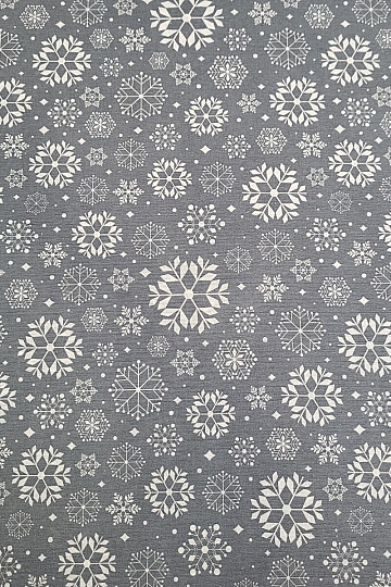 Tissu décoratif FLOCONS GRIS