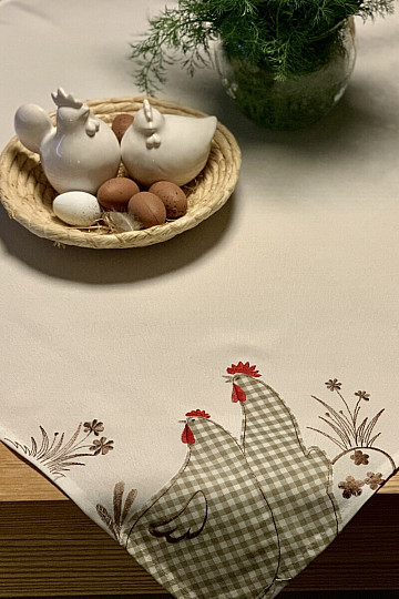 Nappe et écharpe brodées carreaux SLEPIČKA