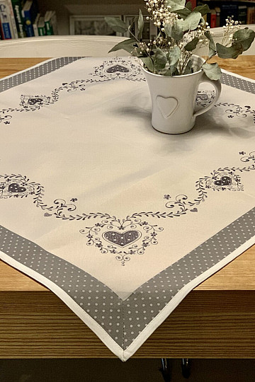 Nappe et écharpe brodées SDRCE GRIS