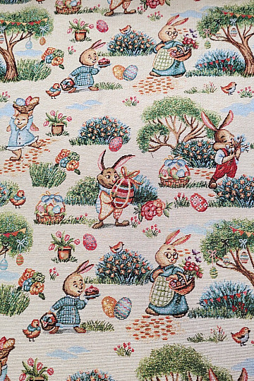 Tissu de tapisserie BUNIES IN THE PARK