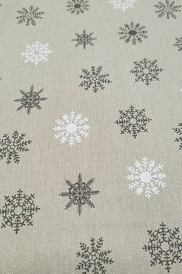 Tissu décoratif FLAKES GRIS BLANC