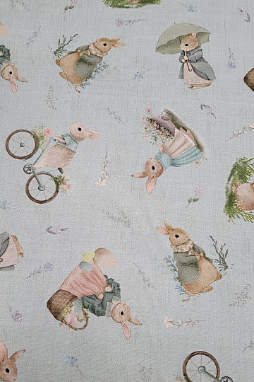 Tissu décoratif LAPIN DE PÂQUES