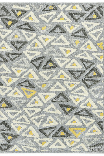 Tapis en pièce PORTLAND noir et jaune