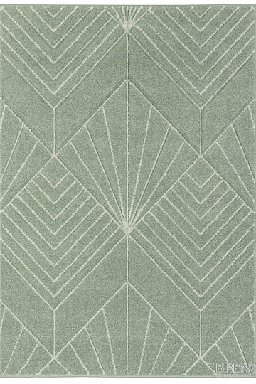 Tapis en pièces PORTLAND vert et blanc