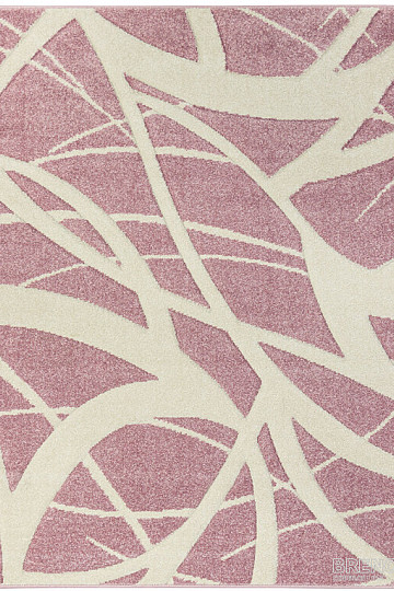 Tapis en pièce PORTLAND rose et blanc