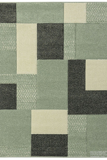 Tapis en pièce PORTLAND vert et noir