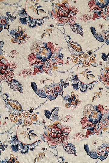 Tissu décoratif FLEURS INDIENNES beige